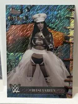 2025 Topps Chrome WWE x Cactus Jack Chelsea Green Aqua Shimmer /199 SmackDown - Image 1