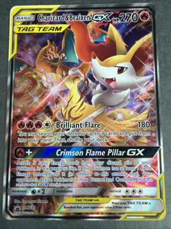 Pokemon Charizard & Braixen GX SM230 TAG TEAM Promo Holo 270 HP Basic Card - Image 1