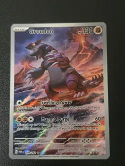 Pokemon Groudon TCG 199/182 Paradox Rift Illustration Rare Card English - Image 1
