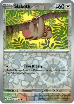 Slakoth 145/191 | Surging Sparks | Common Reverse Holo | NM Pokemon Card - Image 1