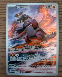 Pokemon TCG Groudon Paradox Rift 199/182 Holo Illustration Rare - Image 1
