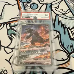 Pokemon TCG Groudon Paradox Rift Holo Illustration Rare Card 199/182 PSA 9 - Image 1