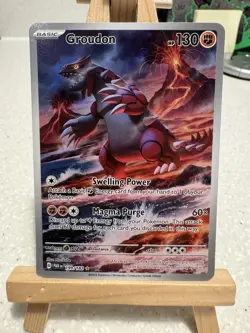Pokemon 2023 TCG Groudon Holo Card 199/182 Paradox Rift Illustration Rare - Image 1