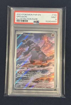 Pokemon TCG Groudon Holo Illustration Rare Card PSA 9 Paradox Rift 199/182 - Image 1