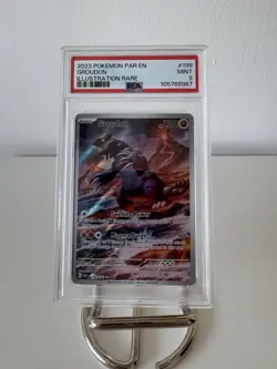 2023 Pokemon TCG Paradox Rift Groudon Illustration Rare Holo 199/182 PSA 9 - Image 1