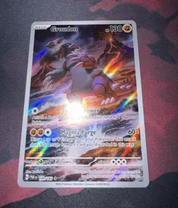 Pokemon TCG Groudon 199/182 Sv04 Paradox Rift Holo Illustration Rare 2023 EN - Image 1