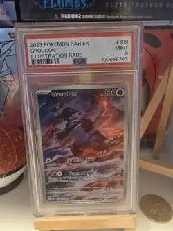 Pokemon TCG Groudon Holo Illustration Rare Card PSA 9 Paradox Rift 199/182 - Image 1