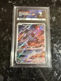 Pokemon Groudon TCG Paradox Rift 199/182 Ace 9 Holo Illustration Rare Card - Image 1