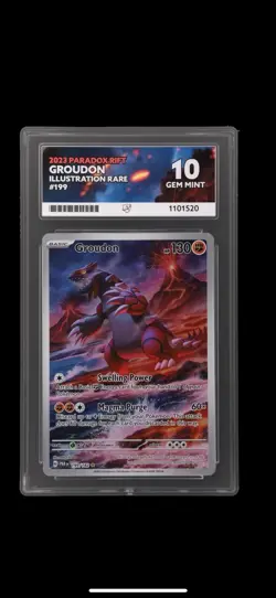 ACE GRADED 10! CHEAP! Pokemon TCG Groudon Paradox Rift 199/182 Illustration Rare - Image 1