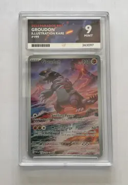 Pokemon Groudon TCG Paradox Rift 199/182 Ace 9 Holo Illustration Rare Card - Image 1