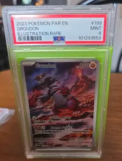 Pokemon TCG Groudon Illustration Rare Paradox Rift 199/182 PSA 9 - Image 1
