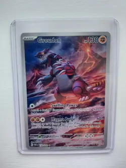 Pokemon TCG Groudon Paradox Rift 199/182 Holo Illustration Rare - Image 1