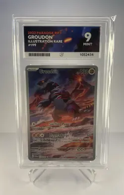 Pokemon Groudon TCG Paradox Rift 199/182 Ace 9 Holo Illustration Rare Card - Image 1