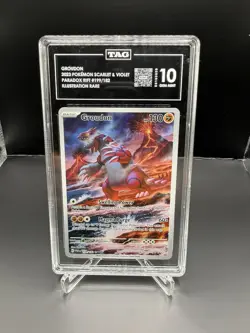 Pokemon TCG Groudon Illustration Rare Paradox Rift 199/182 TAG 10 Gem Mint - Image 1