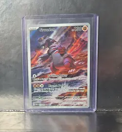Pokemon TCG Groudon Paradox Rift 199/182 Holo Illustration Rare - Image 1