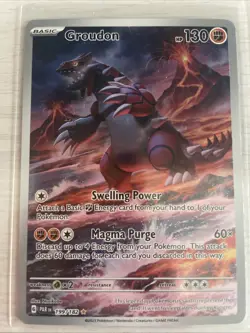 Pokemon TCG Groudon Paradox Rift 199/182 Holo Illustration Rare - Image 1