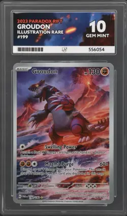 Pokemon TCG Groudon Paradox Rift 199/182 Illustration Rare ACE 10 - Image 1