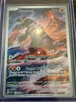 Pokemon TCG Groudon Paradox Rift 199/182 Holo Illustration Rare - Pack Fresh - Image 1