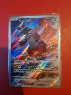 Pokemon TCG Groudon Paradox Rift 199/182 Holo Illustration Rare - Image 1