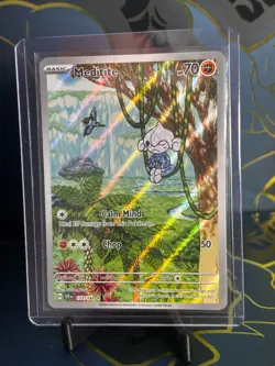 Meditite 153/142 Illustration Holo Rare S&V Stellar Crown Pokemon Card NM/M - Image 2
