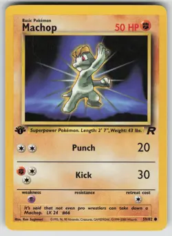 Machop 59/82 Common Team Rocket Pokemon 1st Edition Near Mint - Image 1