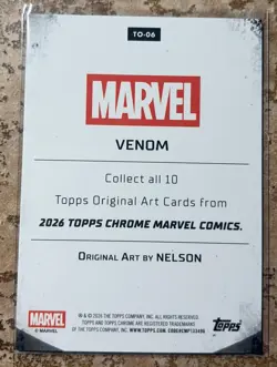 2026 Topps Chrome Marvel Comics VENOM ORIGINAL ART CARD SSP CASE HIT #TO-06 🕷 - Image 2