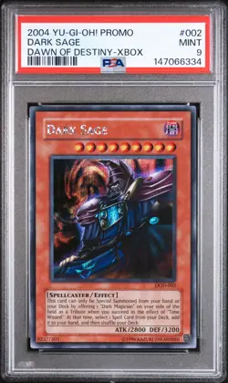 Dark Sage DOD PSA 9 Secret Rare XBOX Video Game Promo #002 Yugioh 2004 - Image 1