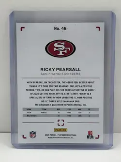 2025 Panini Photogenic Ricky Pearsall Auto /10 NFL Gold Photogenic Rare SSP 49er - Image 3
