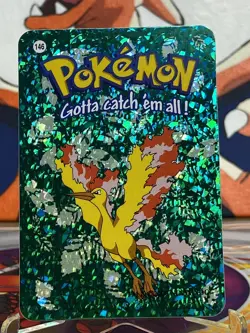 MOLTRES #146 POKEMON 2000 NINTENDO VENDING PRISM HOLO STICKER CARD - Image 1