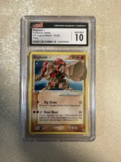 2006 POKEMON EX LEGEND MAKER REGIROCK GOLD STAR #91/92 HOLO CGC 10 GM POP-16 - Image 1