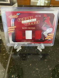 2021 Absolute - Tools of the Trade 3 Swatch Spectrum Raisel Iglesias /99 Angels - Image 1