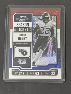 2023 Panini Contenders Optic Derrick Henry Red, White & Blue Mojo Prizm 9/13 - Image 1