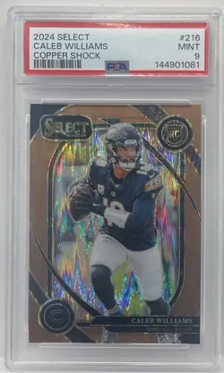 2024 Panini Select Caleb Williams Rookie Copper Shock Prizm #079/299 PSA 9 BEARS - Image 1