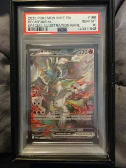 2025 Pokemon White Flare Reshiram ex Special Illustration Rare #166/086 PSA 10 - Image 1