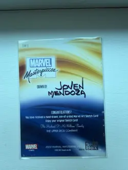 2022 Upper Deck Marvel Masterpieces 1/1 Mendoza Joven Auto Sketch Phoenix - Image 2