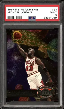 1997 METAL UNIVERSE #23 MICHAEL JORDAN PSA 9 MINT - Image 1