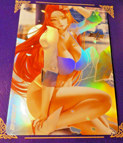 Waifu Anime LL Card Prism Holo Mirror Carte 9 Mint - Image 1