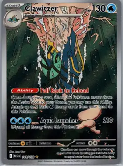 Clawitzer 141/132 ME01: Mega Evolution Pokemon TCG Illustration Rare NM - Image 1