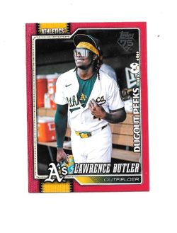 2026 Topps -Lawrence Butler Dugout Peeks Red 5/5-Athletics SSP - Image 1
