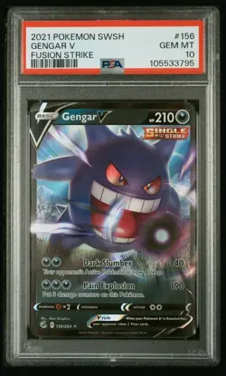 2021 POKEMON SWORD & SHIELD FUSION STRIKE #156 GENGAR V PSA 10 - Image 1