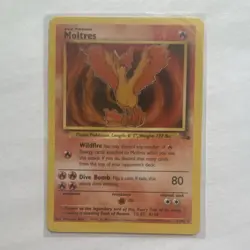 Pokemon TCG Moltres 27/62 Fossil Rare Regular Unlimited Basic 70 HP Eng 1999 - Image 1
