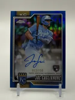2026 Topps Chrome #RA-JC Jac Caglianone Rookie Autographs Blue Refractors /150 S - Image 1