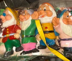 1960's Walt Disney Seven Dwarfs Set of Rubber Vinyl Squeak Toys - Hong Kong (B) - Image 2