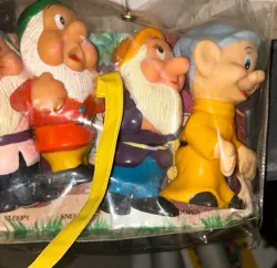 1960's Walt Disney Seven Dwarfs Set of Rubber Vinyl Squeak Toys - Hong Kong (B) - Image 3