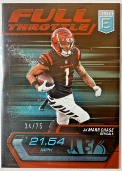 JA'MARR CHASE 2024 Panini Donruss Elite "Full Throttle" SP Teal #/75 Bengals - Image 1