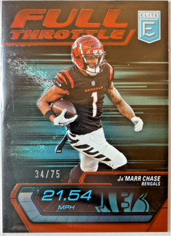JA'MARR CHASE 2024 Panini Donruss Elite "Full Throttle" SP Teal #/75 Bengals - Image 2