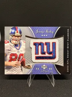2003 Upper Deck Sweet Spot Classics Jeremy Shockey P-JS NY Giants Patch Card - Image 1