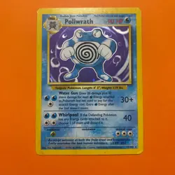 Poliwrath Holo Rare Base Set HP 13/102 Pokemon Card TCG English Heavy Play - Image 2