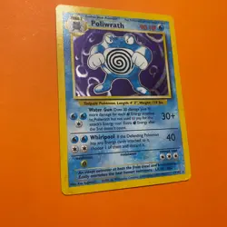 Poliwrath Holo Rare Base Set HP 13/102 Pokemon Card TCG English Heavy Play - Image 3
