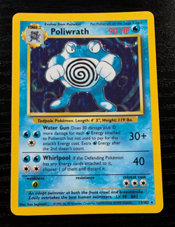 Pokemon TCG Poliwrath 13/102 Base Set Holo Rare EN 1999 90 HP Ken Sugimori - Image 1